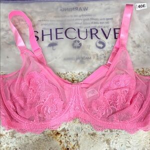 Pink Lace Support Bra
